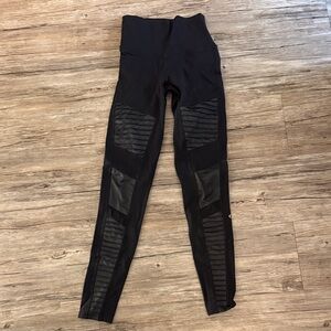 ALO Yoga Black Moto-Panel Leggings